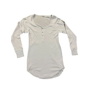 Free People intimately free long gray blue tunic open knit back sz XS